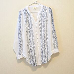 FIG AND FLOWER GAUZY BLOUSE SIZE M (MISSING)